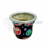 Yerba Mate teához üveg ivóedény/gourd (baglyos) 2